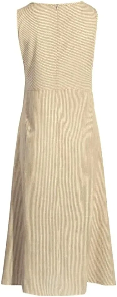 Women Summer Dresses Sun Dresses 2025 Vacation Plus Size Swing Linen Dress Sleeveless Maxi Dress with Pockects