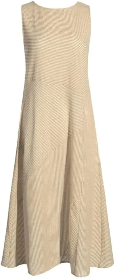 Women Summer Dresses Sun Dresses 2025 Vacation Plus Size Swing Linen Dress Sleeveless Maxi Dress with Pockects