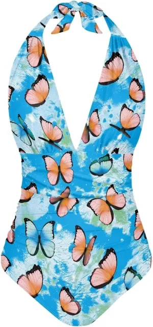 Women Swimsuit One Piece Tummy Control Wrapped Bathing Suit with Full Coverage