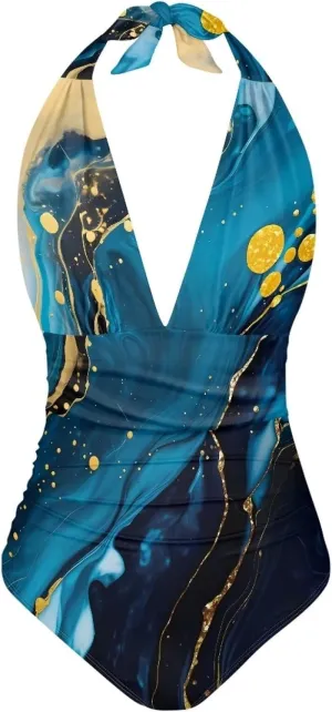 Women Swimsuit One Piece Tummy Control Wrapped Bathing Suit with Full Coverage