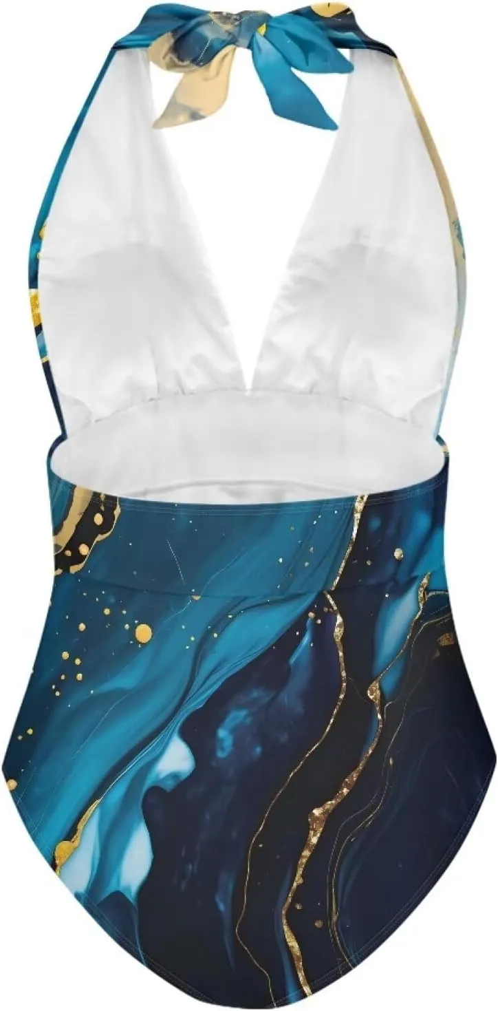 Women Swimsuit One Piece Tummy Control Wrapped Bathing Suit with Full Coverage