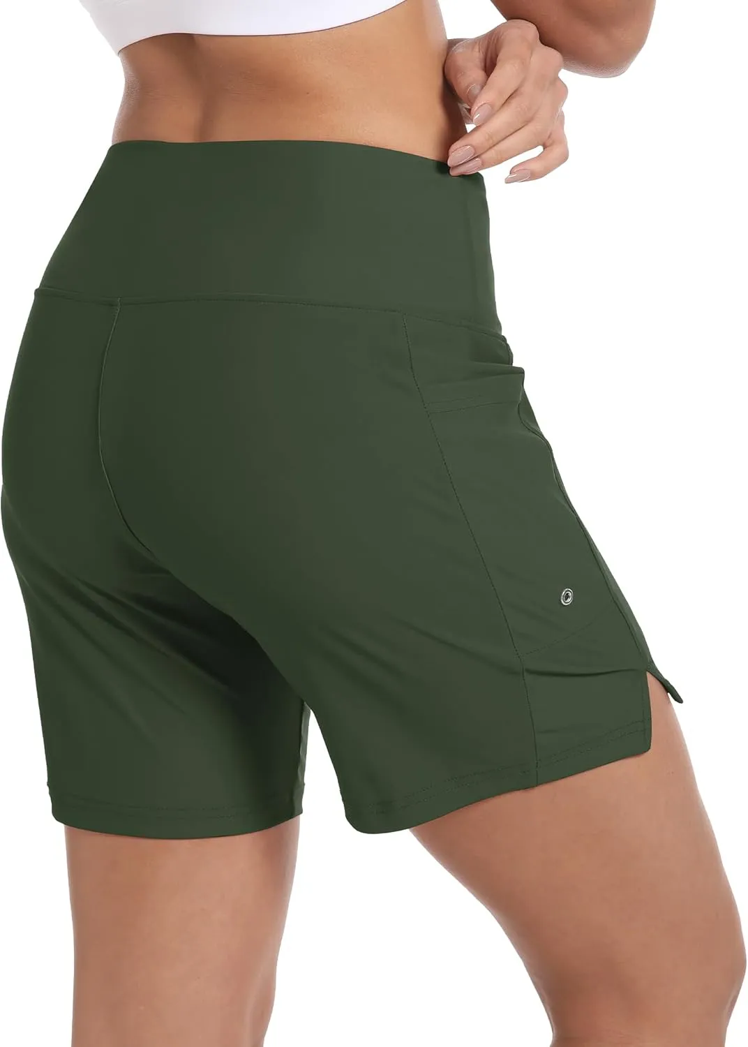 Women's 7" High Waisted Swim Board Shorts Quick Dry Beach Swimsuit Bottom Shorts for Women with Liner Pockets