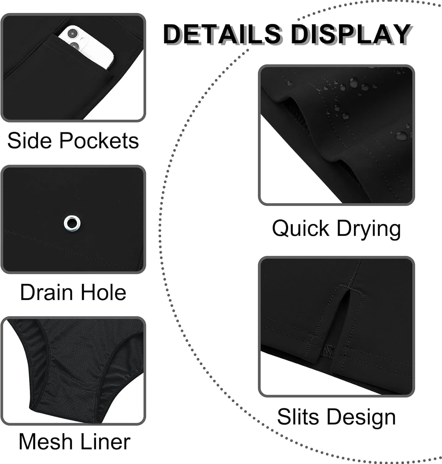 Women's 7" High Waisted Swim Board Shorts Quick Dry Beach Swimsuit Bottom Shorts for Women with Liner Pockets