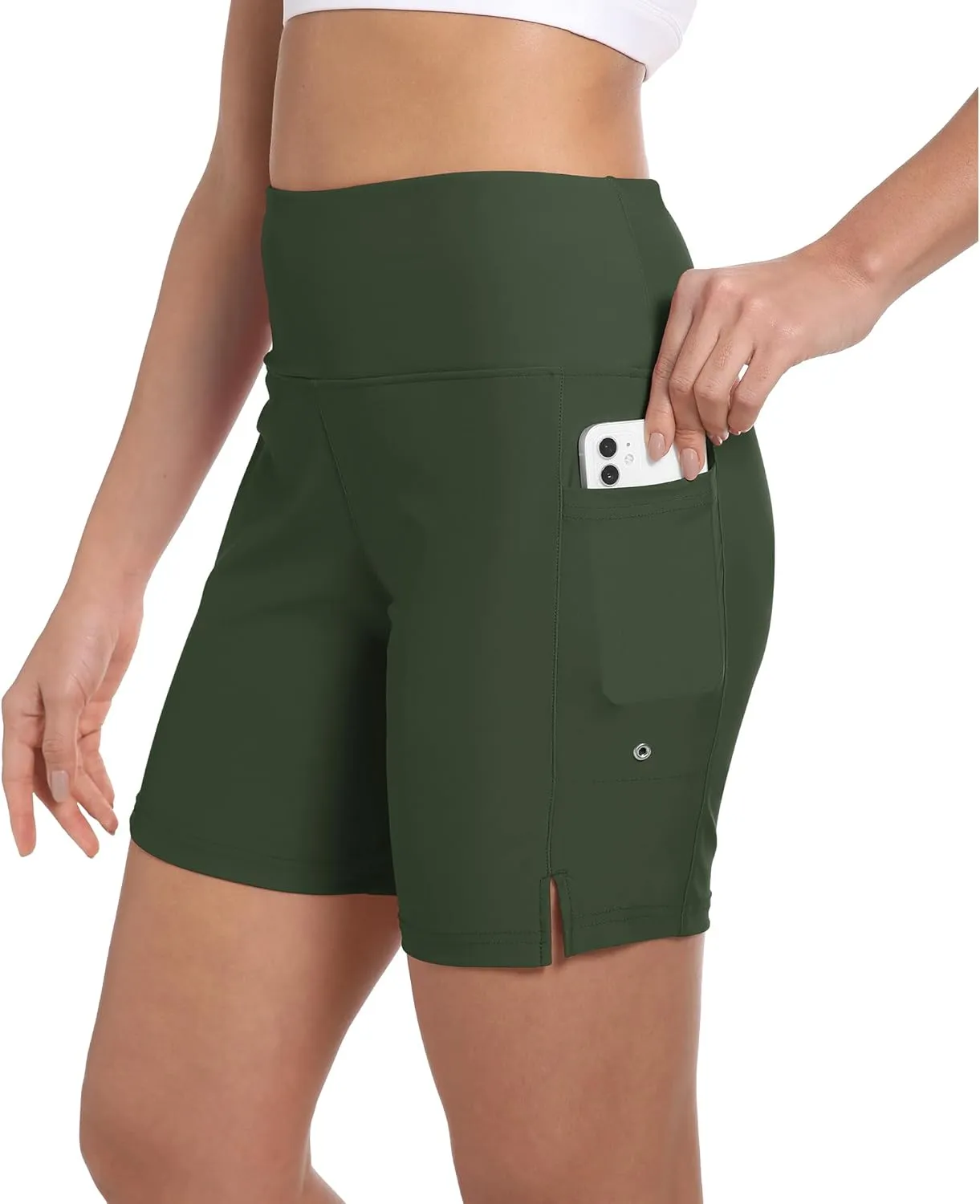 Women's 7" High Waisted Swim Board Shorts Quick Dry Beach Swimsuit Bottom Shorts for Women with Liner Pockets