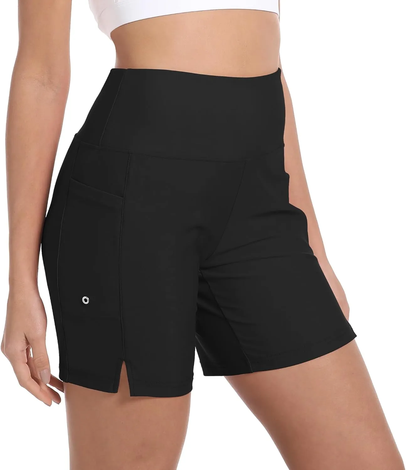 Women's 7" High Waisted Swim Board Shorts Quick Dry Beach Swimsuit Bottom Shorts for Women with Liner Pockets