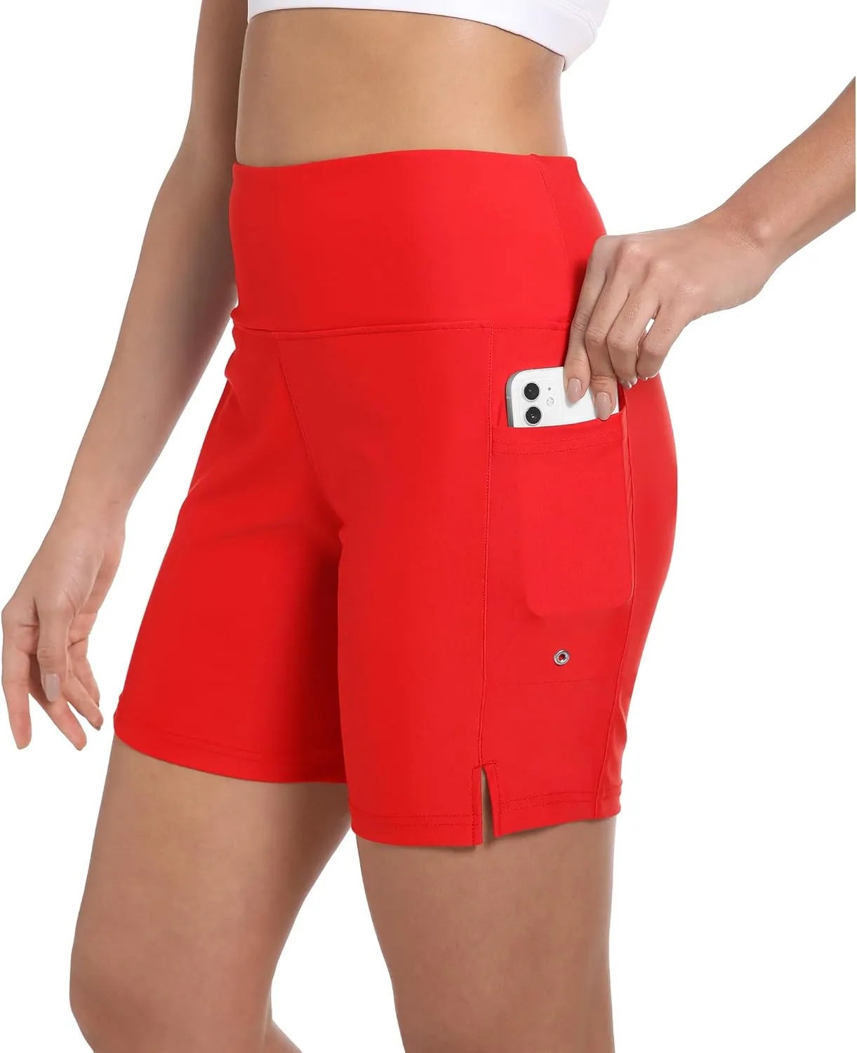 Women's 7" High Waisted Swim Board Shorts Quick Dry Beach Swimsuit Bottom Shorts for Women with Liner Pockets