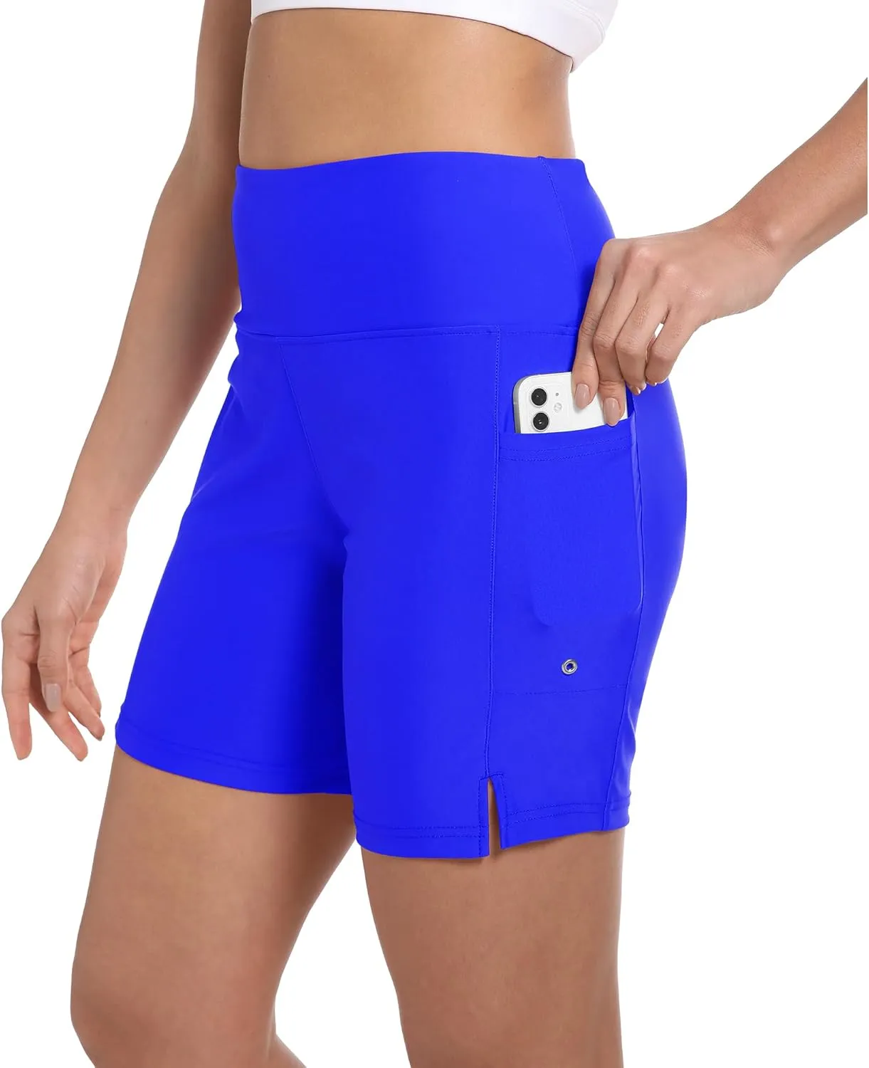 Women's 7" High Waisted Swim Board Shorts Quick Dry Beach Swimsuit Bottom Shorts for Women with Liner Pockets