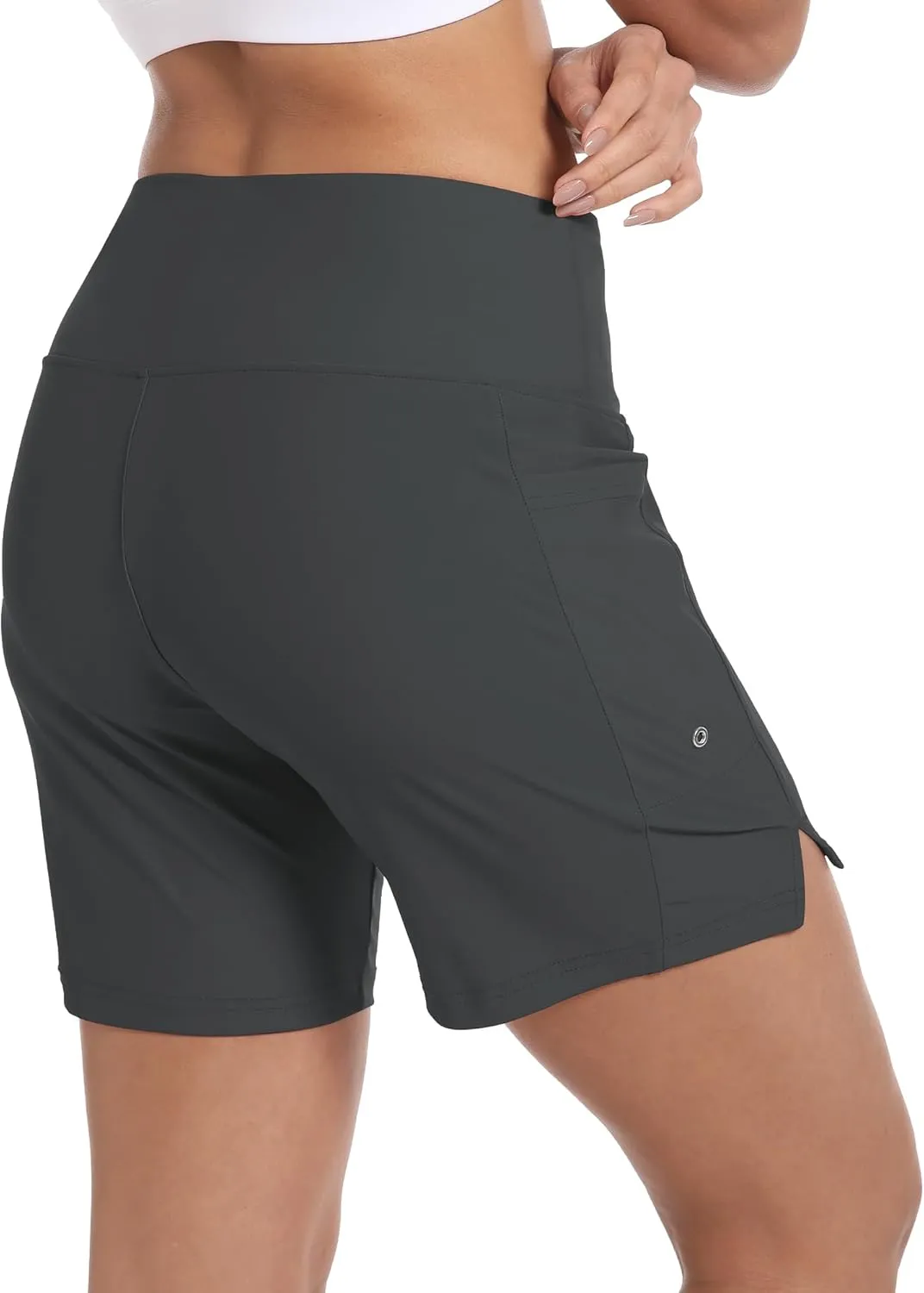 Women's 7" High Waisted Swim Board Shorts Quick Dry Beach Swimsuit Bottom Shorts for Women with Liner Pockets
