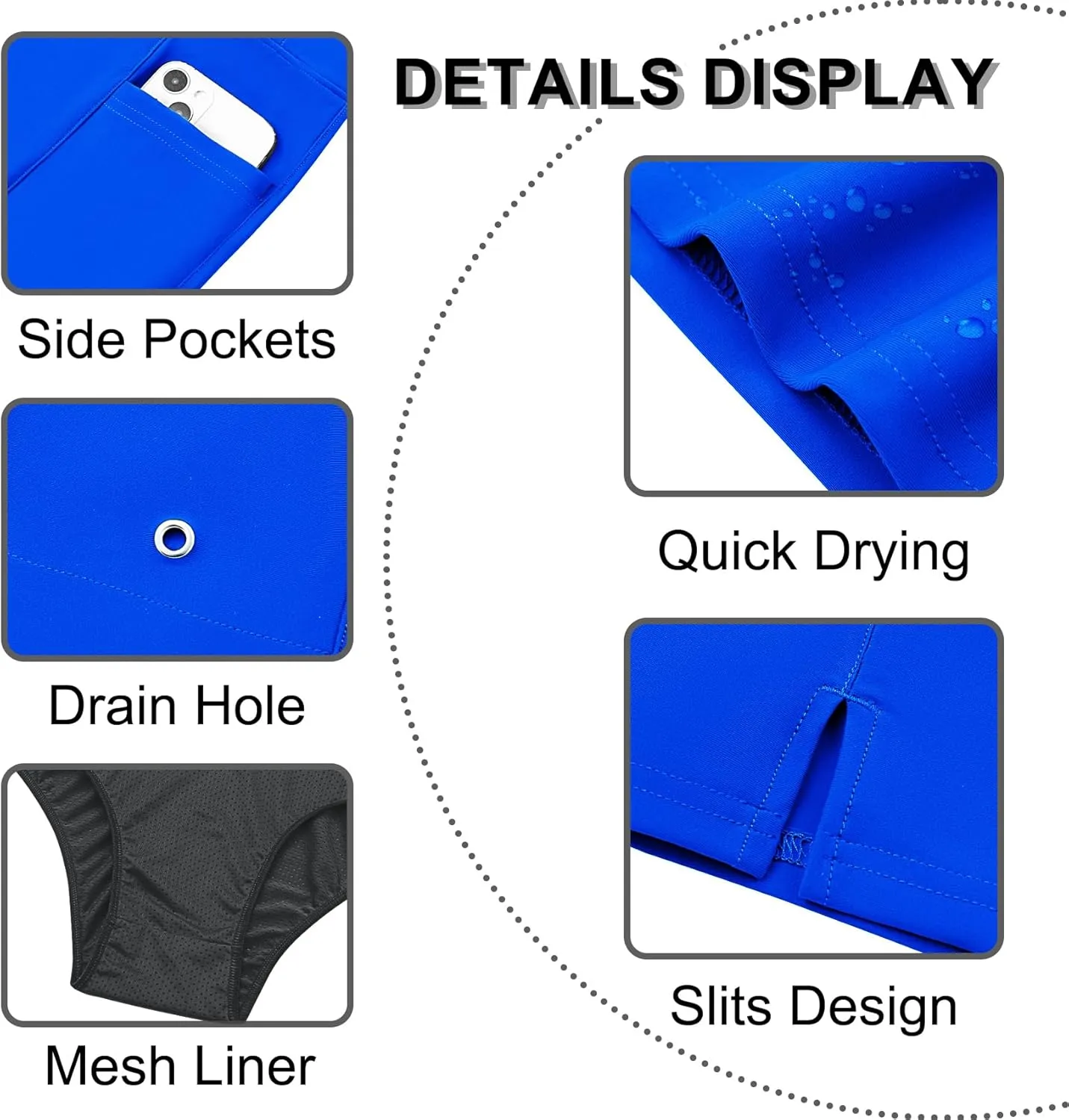 Women's 7" High Waisted Swim Board Shorts Quick Dry Beach Swimsuit Bottom Shorts for Women with Liner Pockets