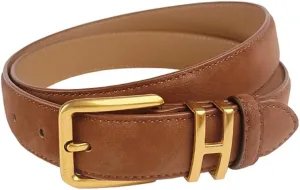Womens Belt for Jeans Genuine Suede Leather Belt，Womens Skinny Belts for Pants Dresses