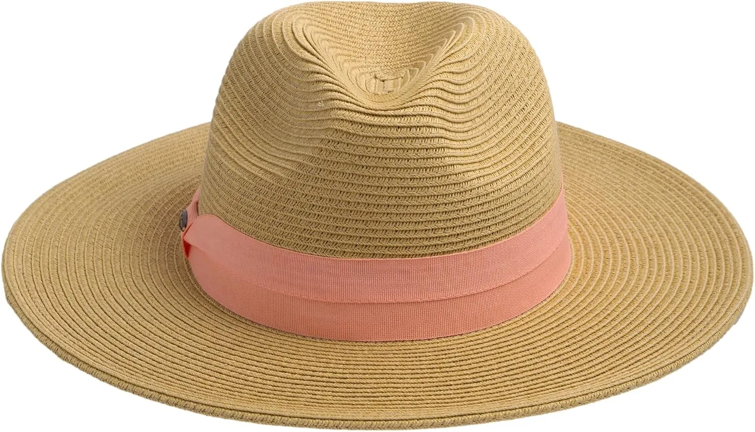 Women's Braided Brim Sun Hat with Ribbon