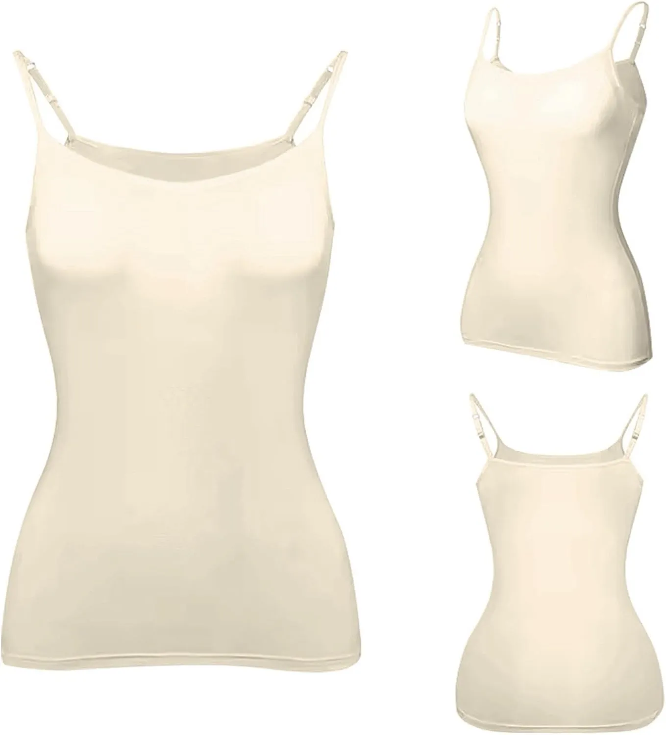Womens Camisole Top with Built in Bra Adjustable Spaghetti Strap Tank Tops Workout Yoga Padded Sports Bras Plus Size