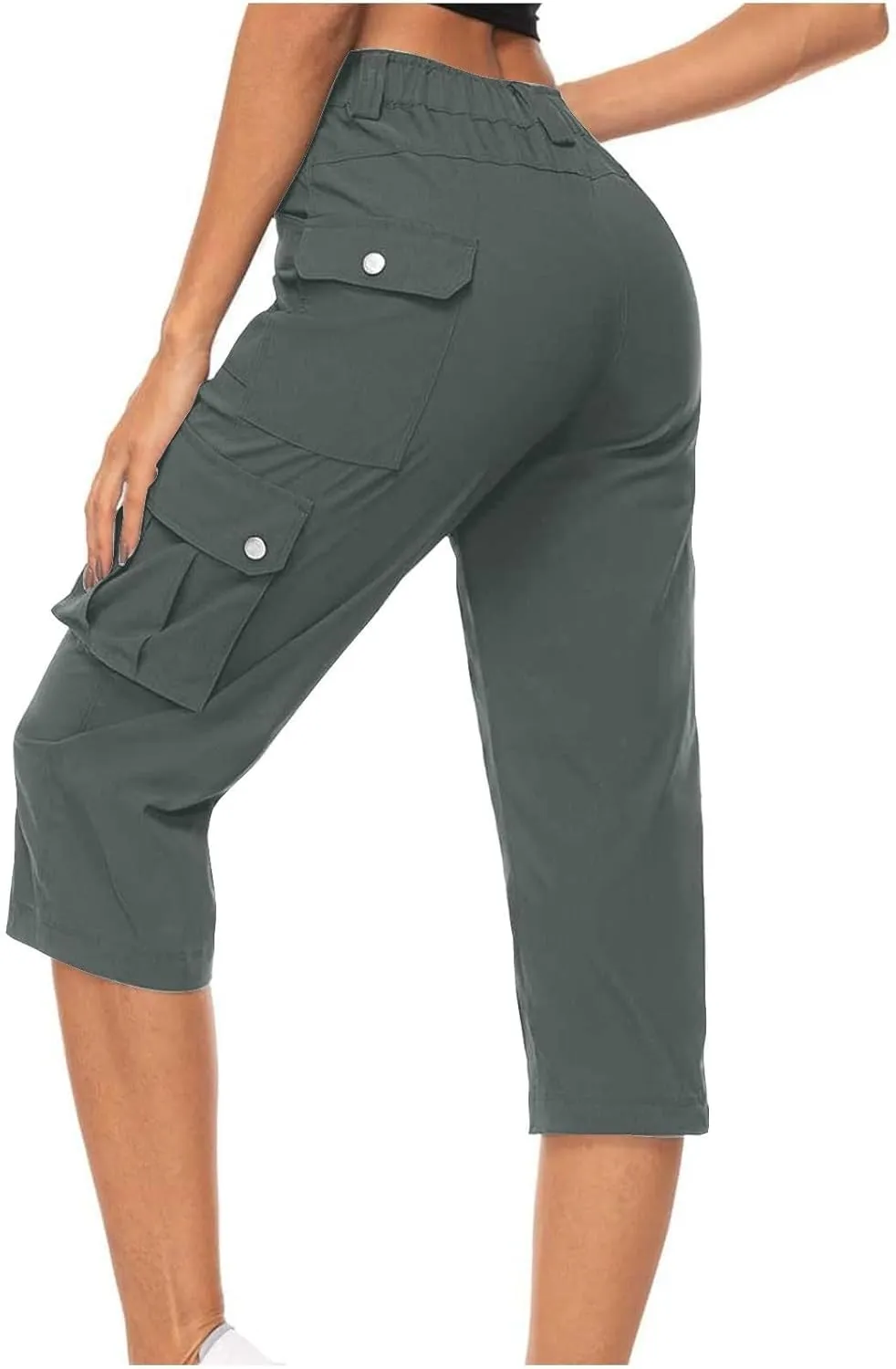 Womens Cargo Capris Hiking Pants Lightweight Loose Fit Casual Capri Pants Dressy Athletic Trousers Cropped