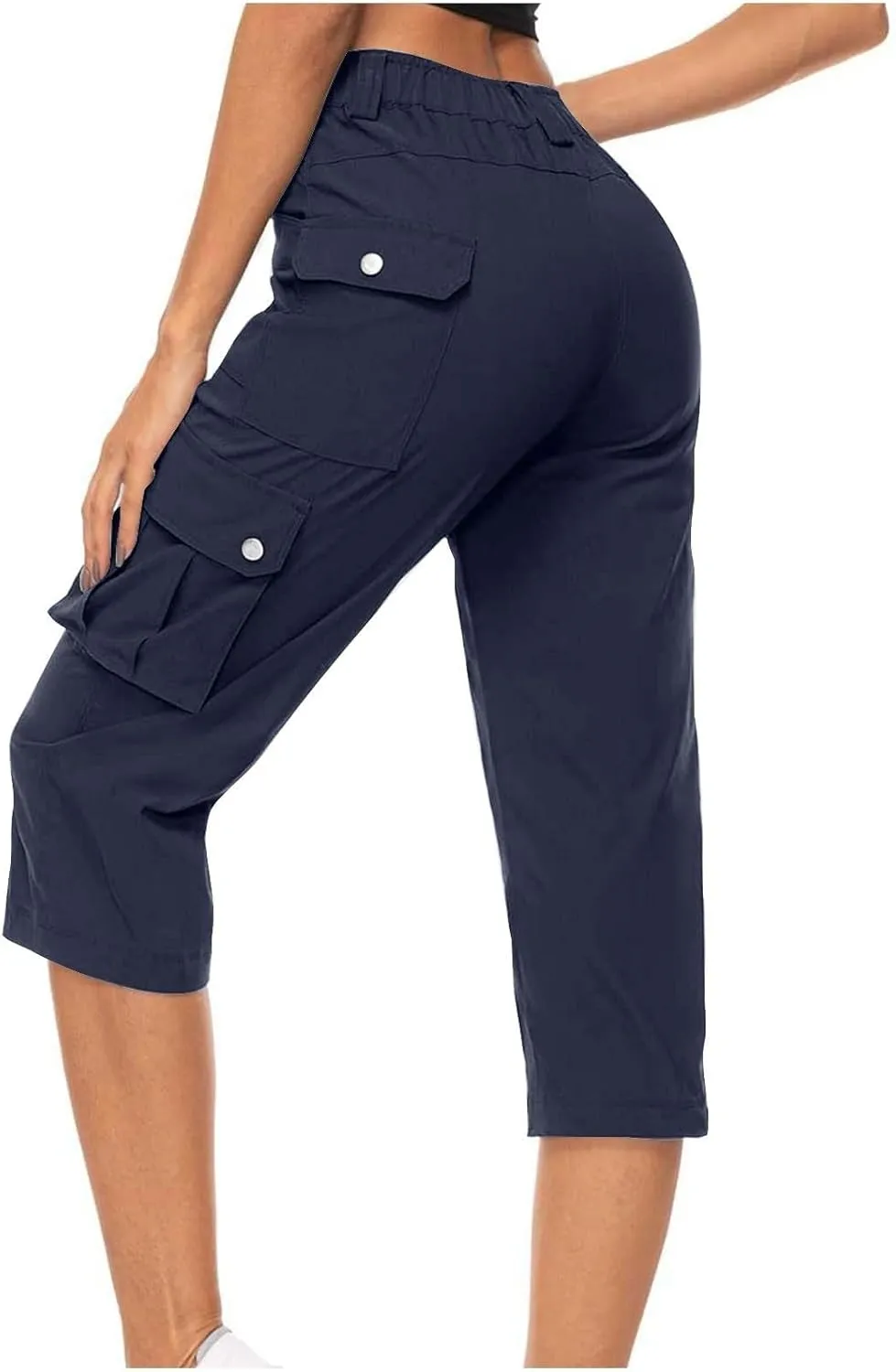 Womens Cargo Capris Hiking Pants Lightweight Loose Fit Casual Capri Pants Dressy Athletic Trousers Cropped