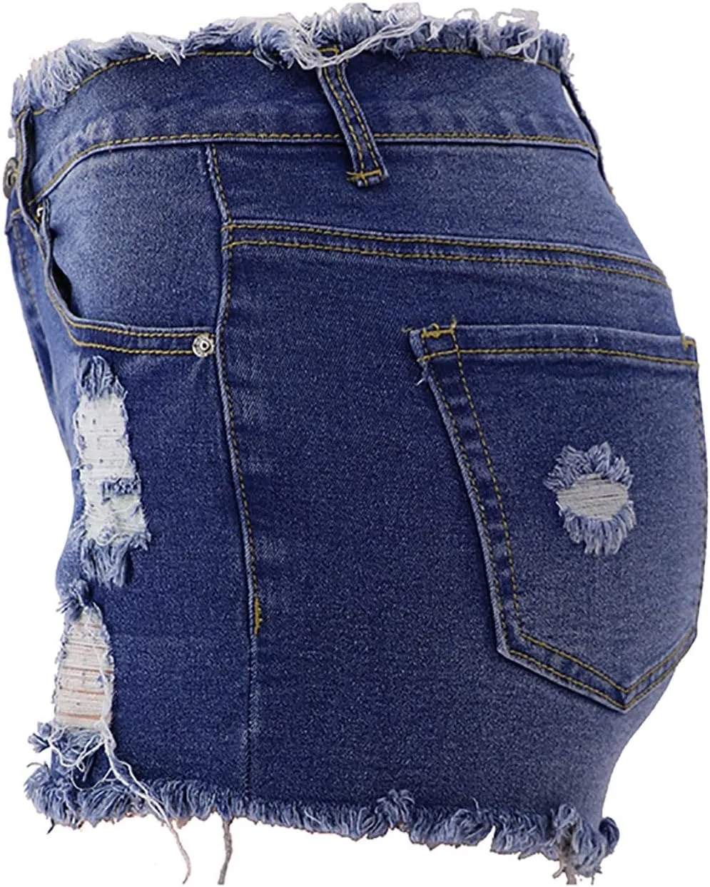 Women's Denim Shorts Hot Shorts Summer Casual High Waisted Raw Hem Stretchy Distressed Ripped Shorts with Pockets