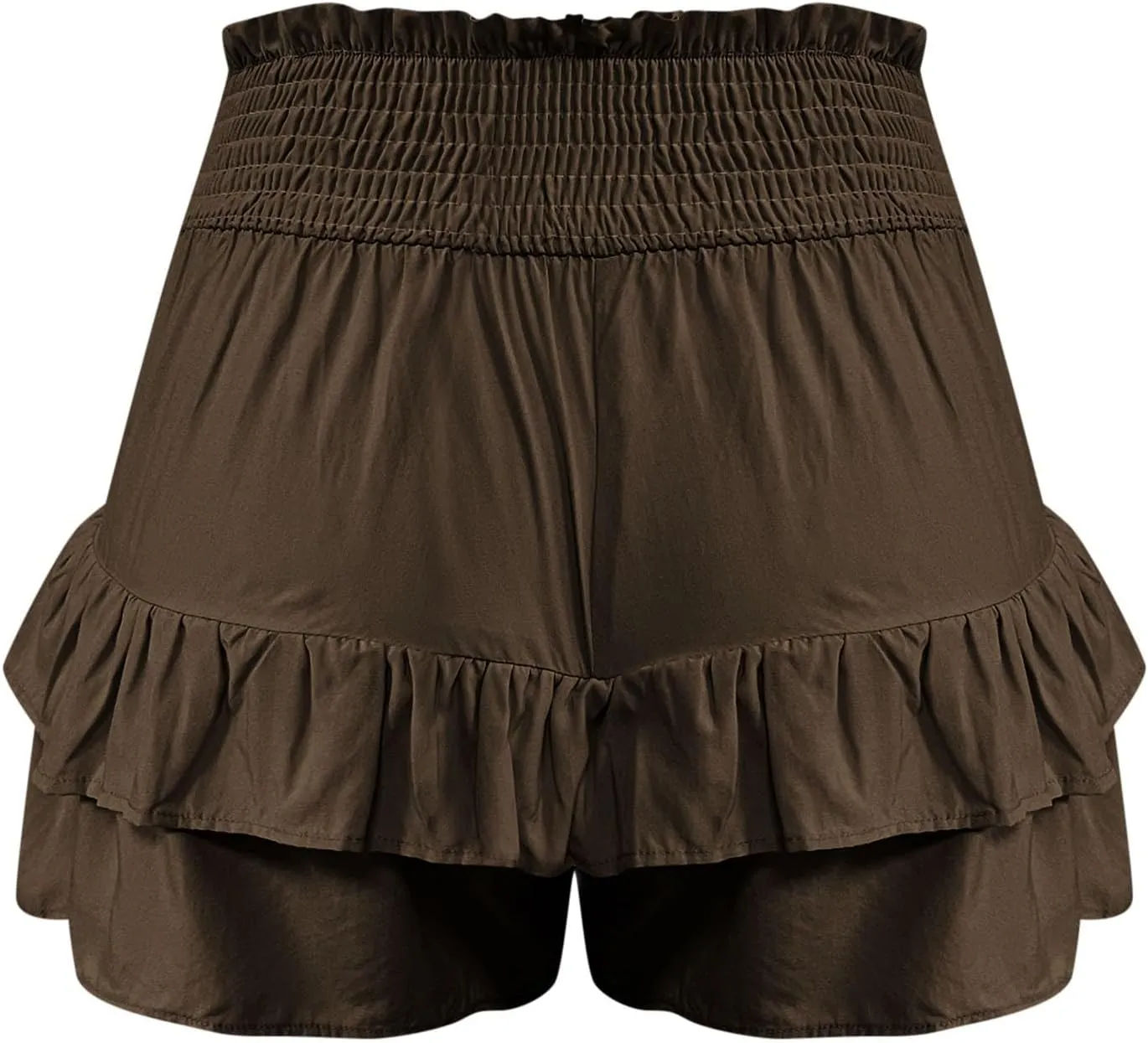 Women's High Waisted Ruffle Shorts Floral Pleated Hem Workout Shorts Baggy Summer Casual Cute Beach Shorts
