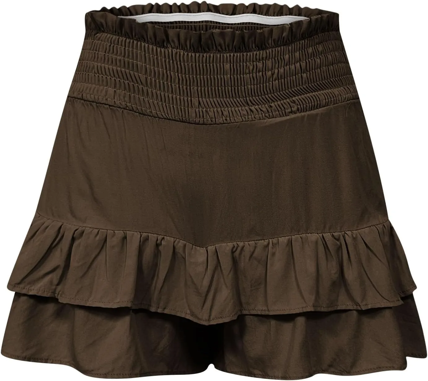 Women's High Waisted Ruffle Shorts Floral Pleated Hem Workout Shorts Baggy Summer Casual Cute Beach Shorts