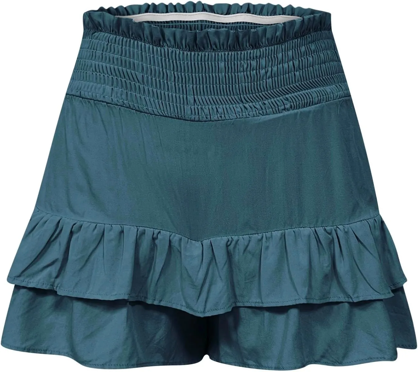 Women's High Waisted Ruffle Shorts Floral Pleated Hem Workout Shorts Baggy Summer Casual Cute Beach Shorts