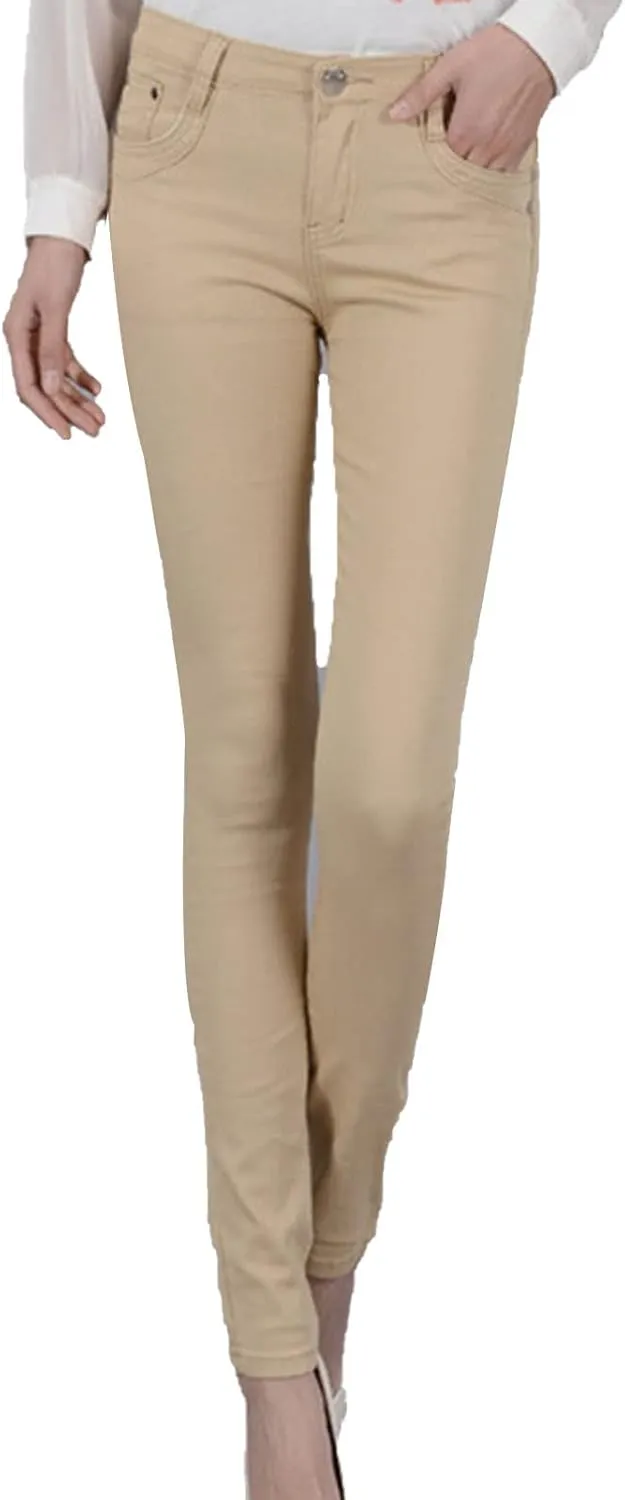 Women's High Waisted Stretch Skinny Jeans Casual Solid Color Slim Fit Pencil Jeans Slimming Butt Lift Denim Pants