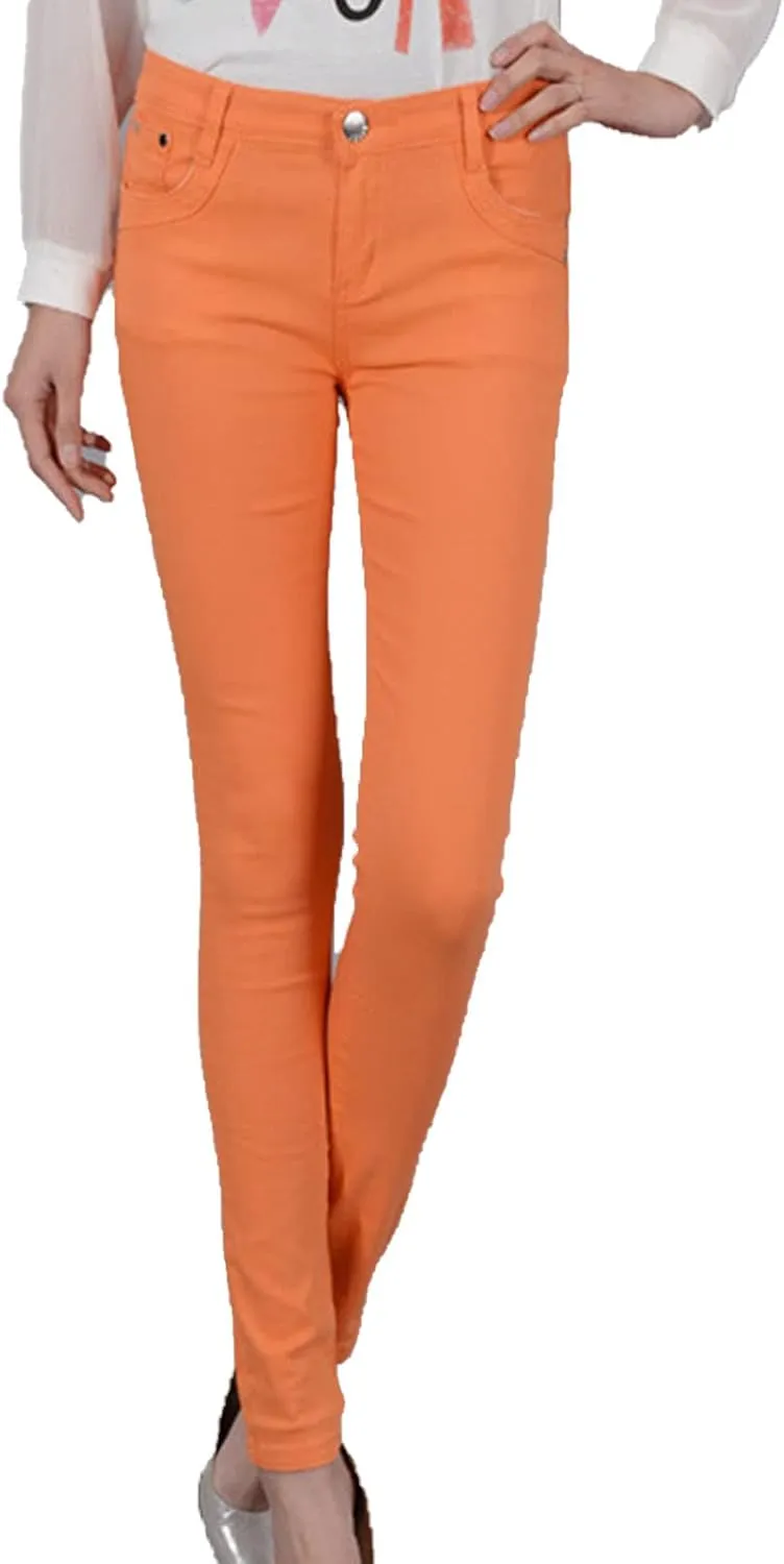 Women's High Waisted Stretch Skinny Jeans Casual Solid Color Slim Fit Pencil Jeans Slimming Butt Lift Denim Pants