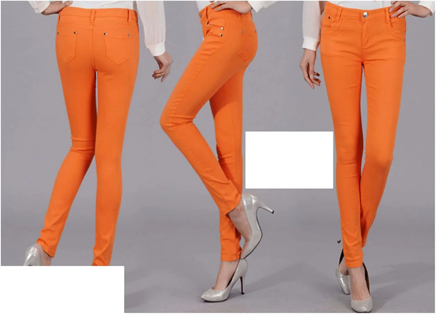 Women's High Waisted Stretch Skinny Jeans Casual Solid Color Slim Fit Pencil Jeans Slimming Butt Lift Denim Pants