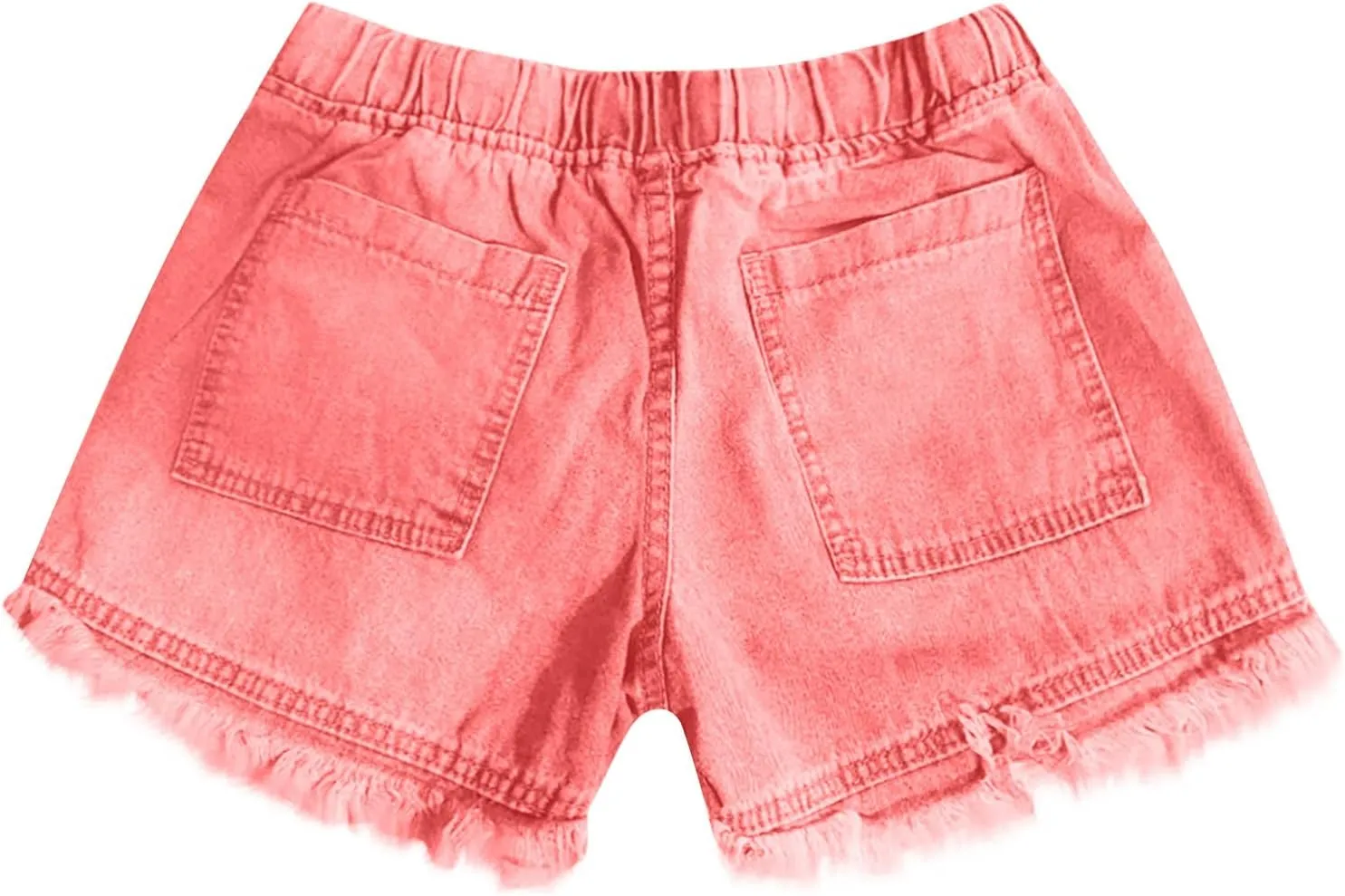 Womens Jean Shorts 2024 Summer Elastic Waist Drawstring Denim Shorts Casual Comfy Lightweight Shorts with Pockets