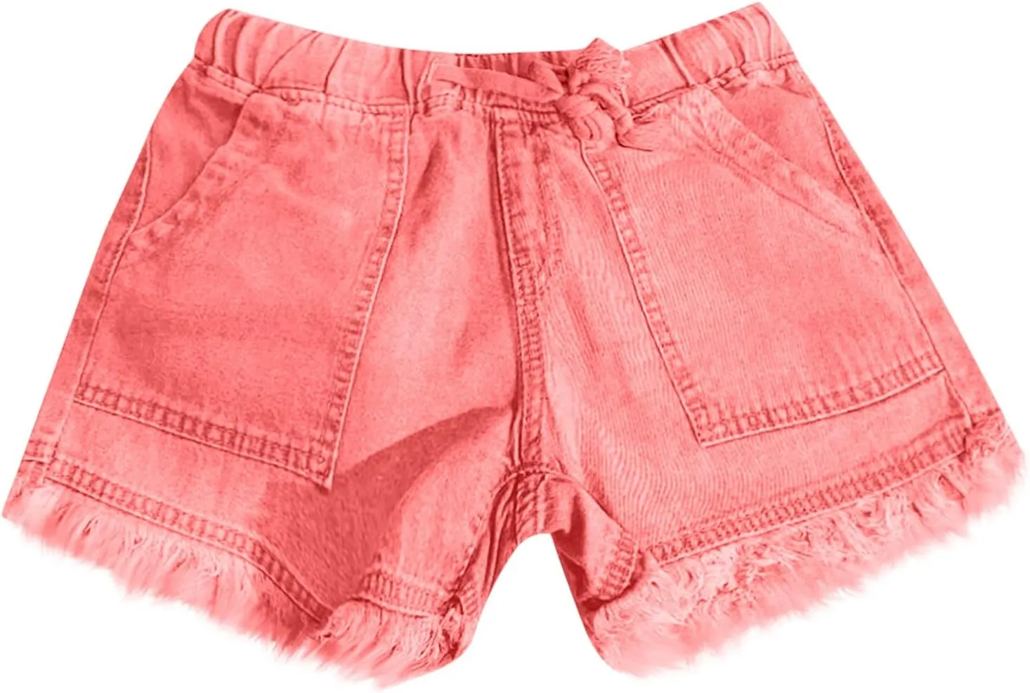 Womens Jean Shorts 2024 Summer Elastic Waist Drawstring Denim Shorts Casual Comfy Lightweight Shorts with Pockets