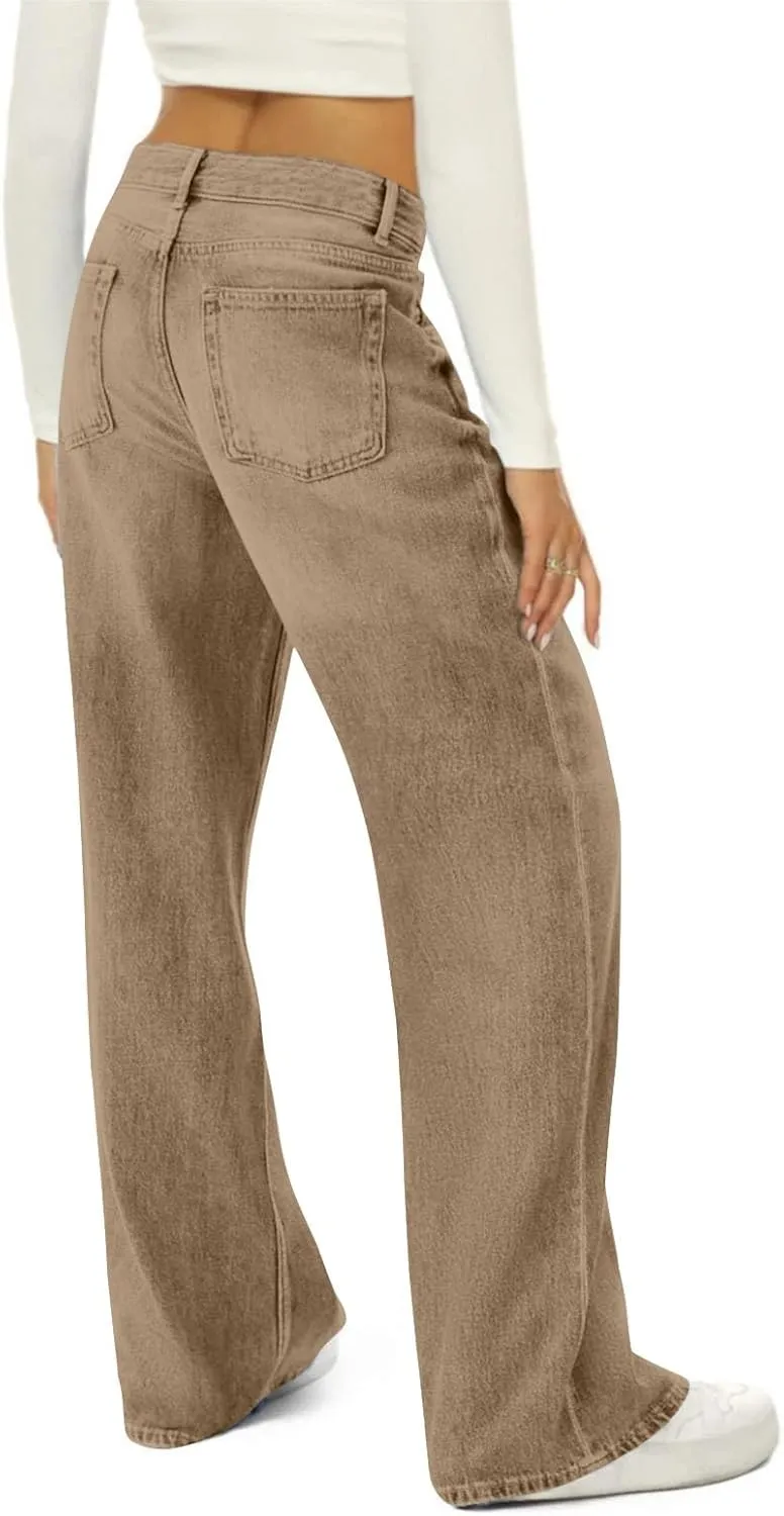 Womens Jeans, Plus Size Sweatpants High Waisted Jeans Wide Leg Denim Pants