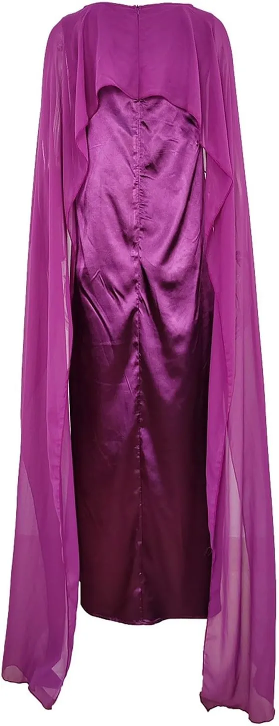 Women's Muslim Chiffon Dress Round Neck Loose Swing Middle Eastern Robe Maxi Long Dresses Fashion Bat Sleeves Dress