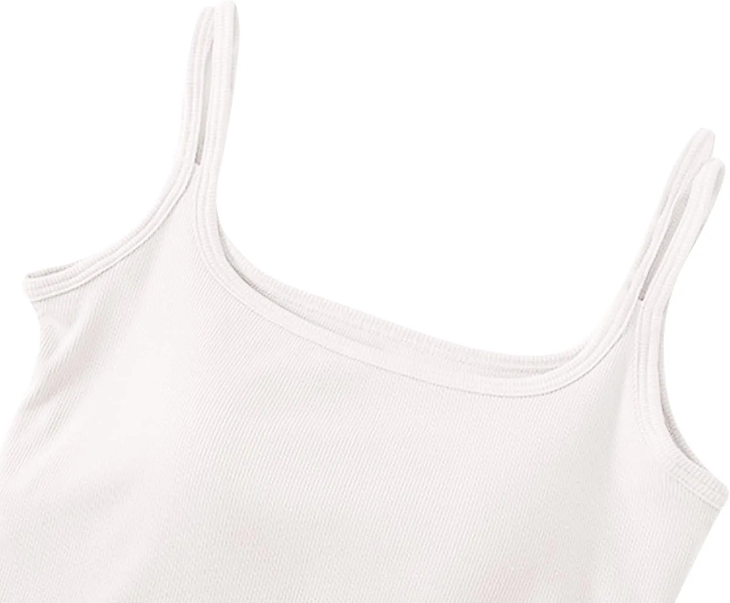 Womens Ribbed Longline Sports Bra U Neck Padded Yoga Cami Shirts Sleeveless Workout Crop Tank Top with Built in Pads
