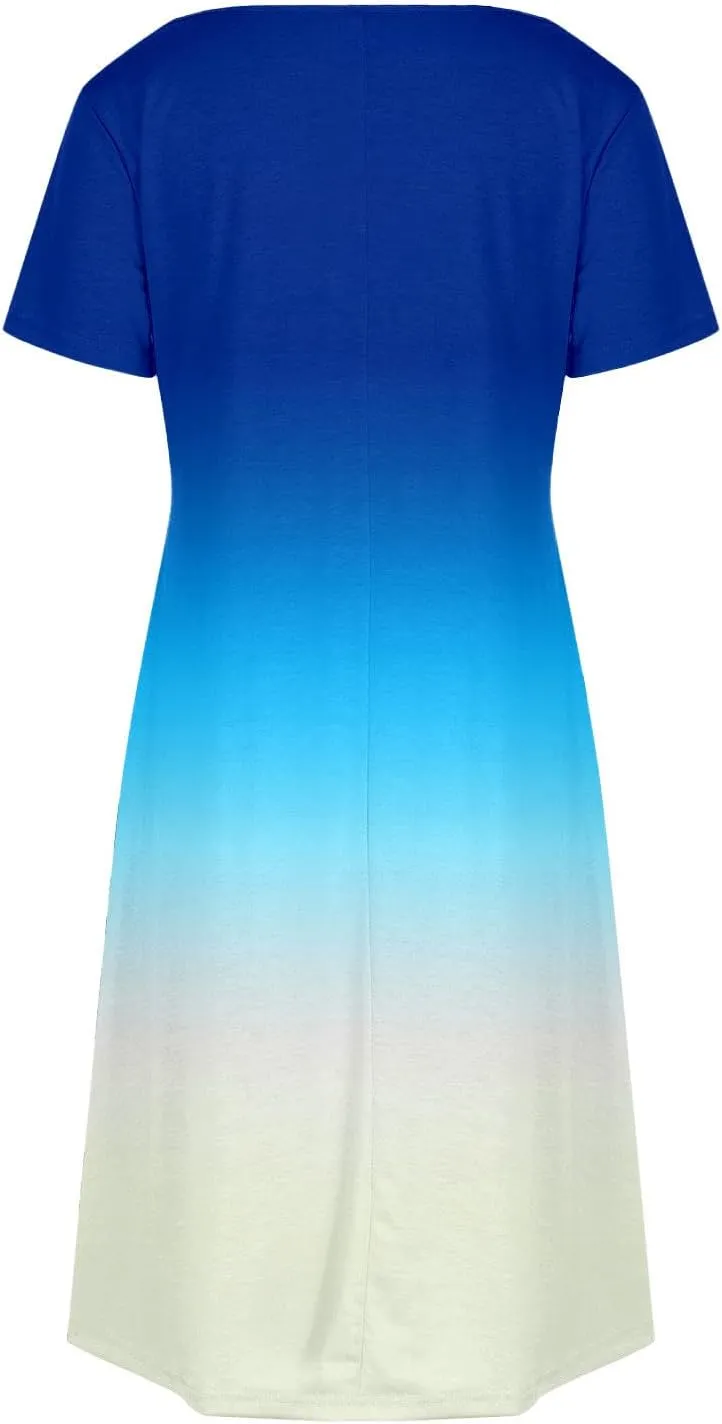 Women's Short Sleeve V-Neck Summer Dresses 2025 Floral Printed Short Party Dress 2025