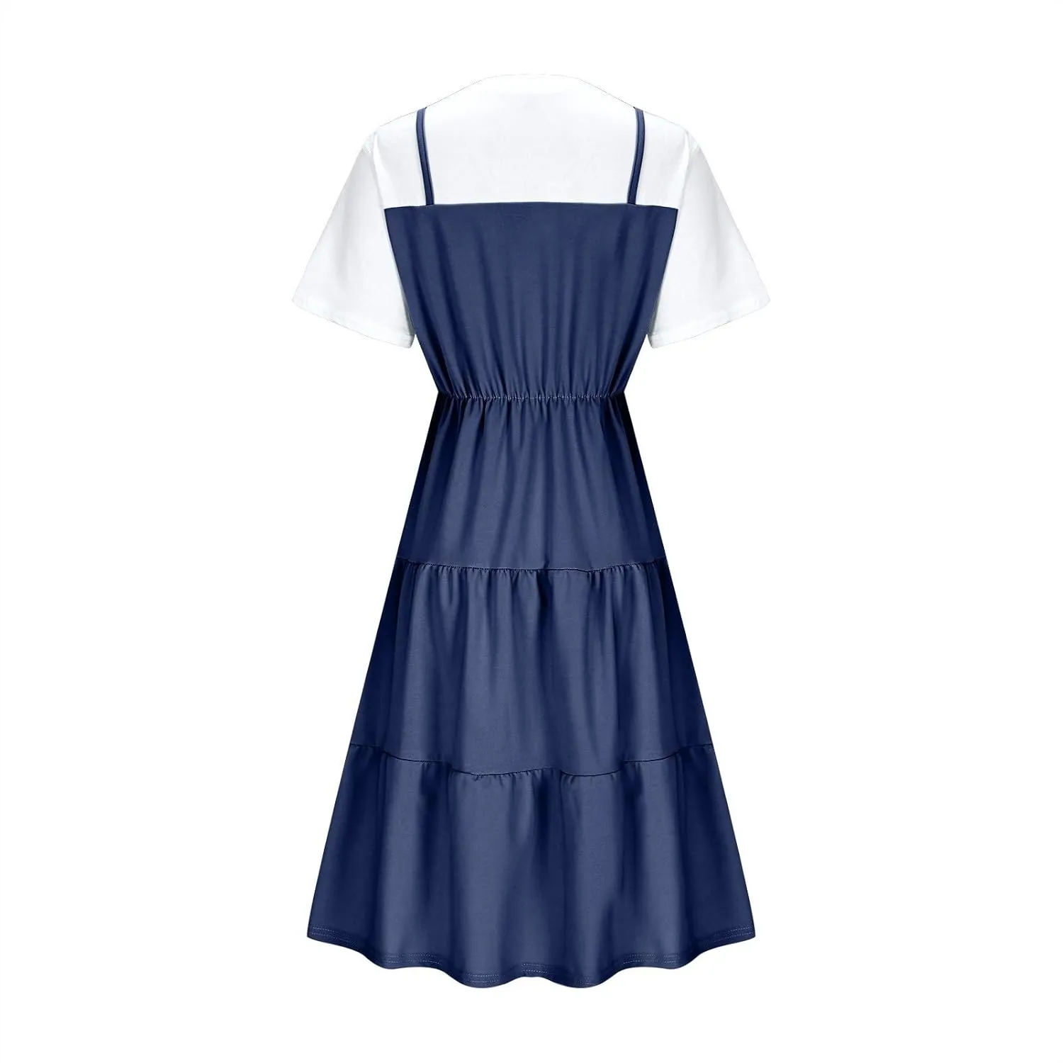 Women's Summer Dresses Short Sleeve Casual A Line Short Dress Loose Fit Flowy Mini Dress