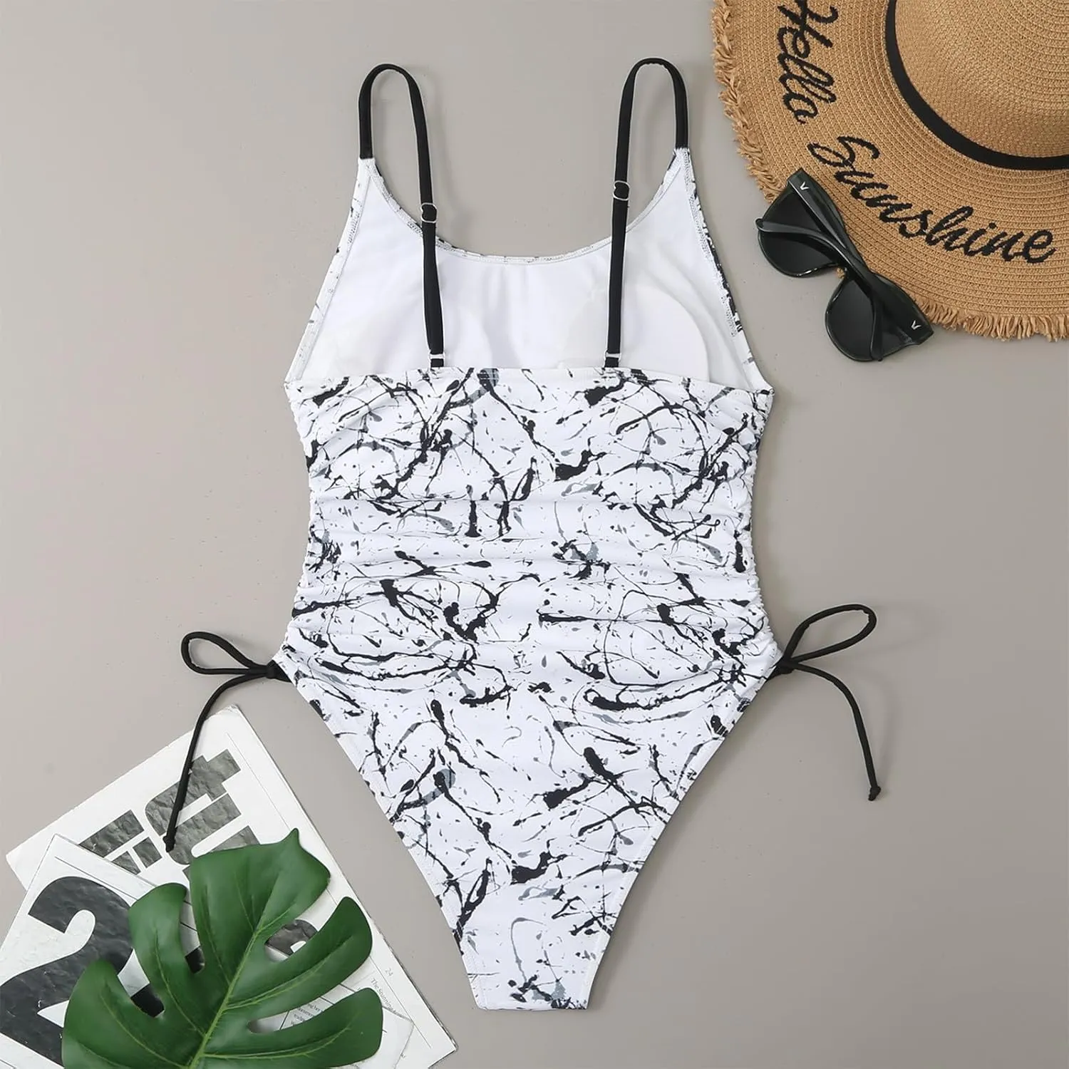 Women's Swimsuit One Piece Bathing Suits Full Coverage Swim Suit V Neck Tummy Control Swimwear