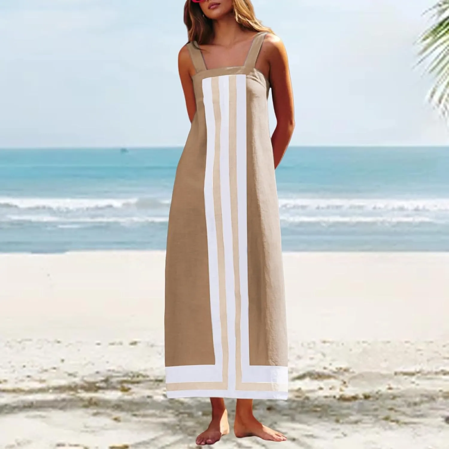Womne's Dresses Casual Loose Fit Sleeveless Vacation Maxi Dress Fashion Trendy Dressy Dress Summer Sundress 2025