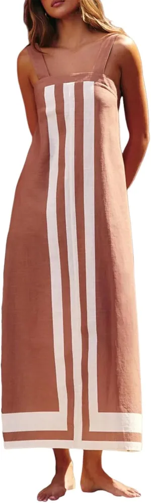Womne's Dresses Casual Loose Fit Sleeveless Vacation Maxi Dress Fashion Trendy Dressy Dress Summer Sundress 2025