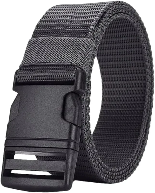 YTR6TW Men's Belt Plastic Buckle Belt Canvas Nylon Belts Outdoor Tactical Belts Unisex Waistband