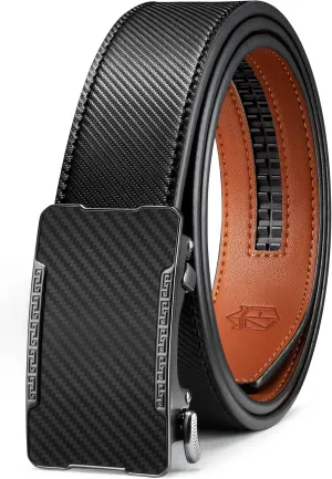Zitahli Ratchet Belt for Men,Upgraded Tail Hidden Design mens belt Leather for Dress Pant Shirt Oxfords,Micro Adjustable