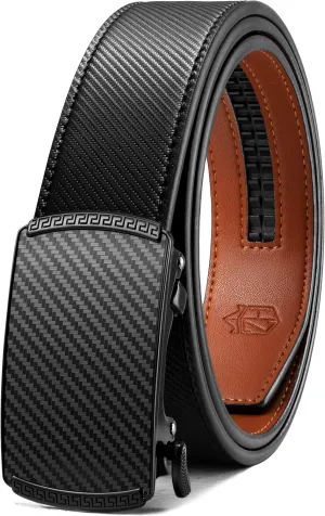 Zitahli Ratchet Belt for Men,Upgraded Tail Hidden Design mens belt Leather for Dress Pant Shirt Oxfords,Micro Adjustable
