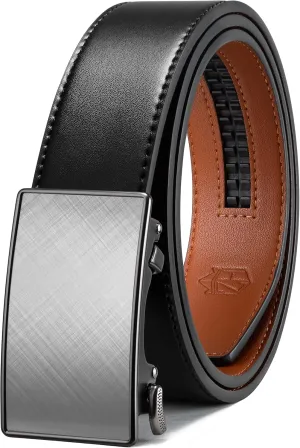 Zitahli Ratchet Belt for Men,Upgraded Tail Hidden Design mens belt Leather for Dress Pant Shirt Oxfords,Micro Adjustable